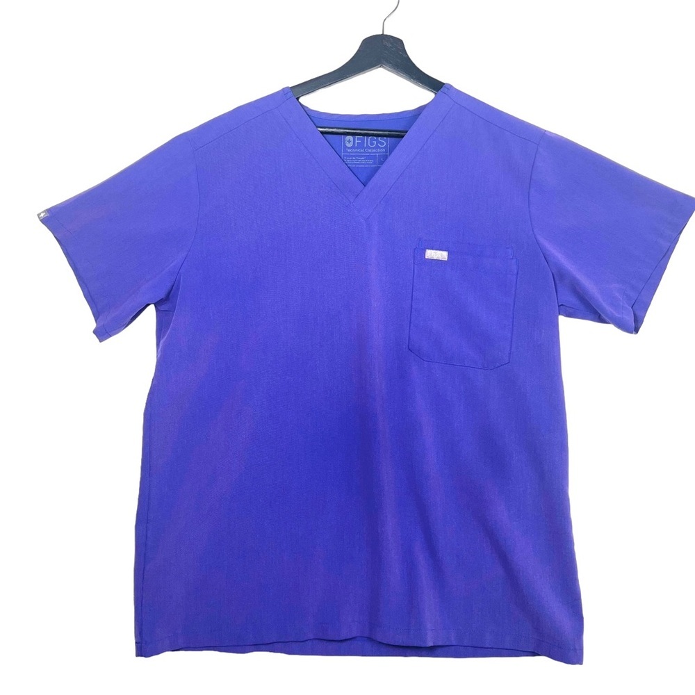 Figs Mens‎ Leon 3 pocket scrub top purple sz L